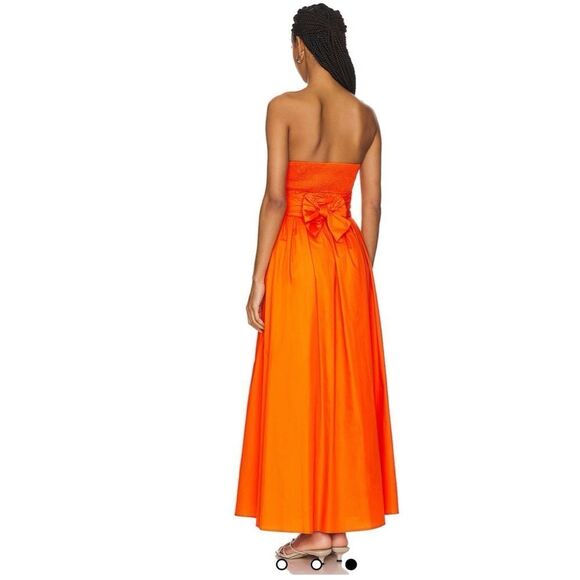 Line & Dot Sunburst Midi Dress in Coral Red Size XS / NWOT - Picture 5 of 5